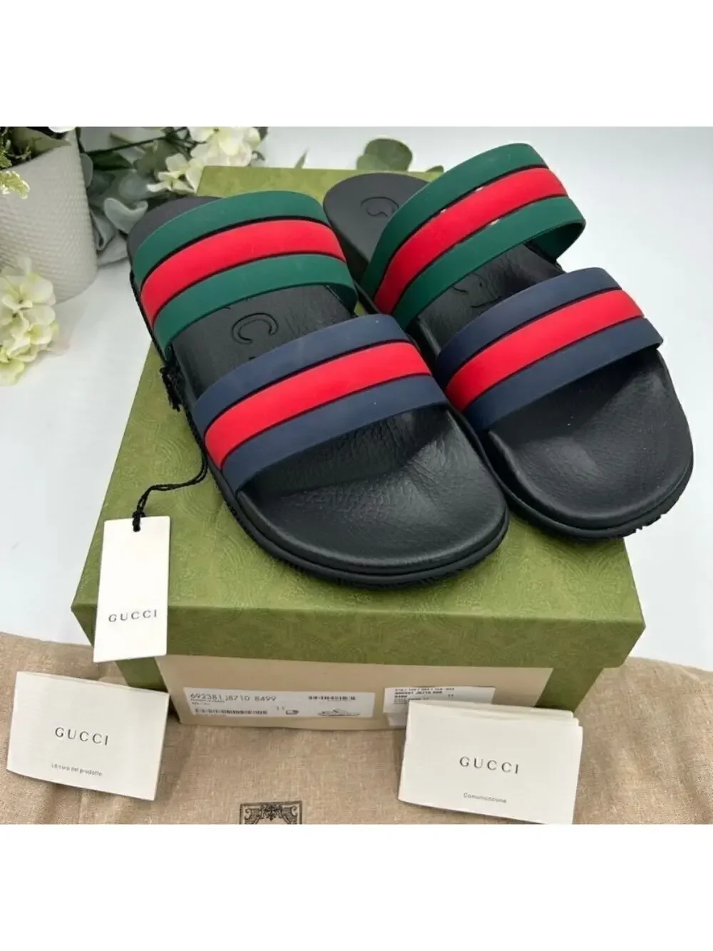Men’s Gucci, Agrado double strap sandals size 11, made in Italy